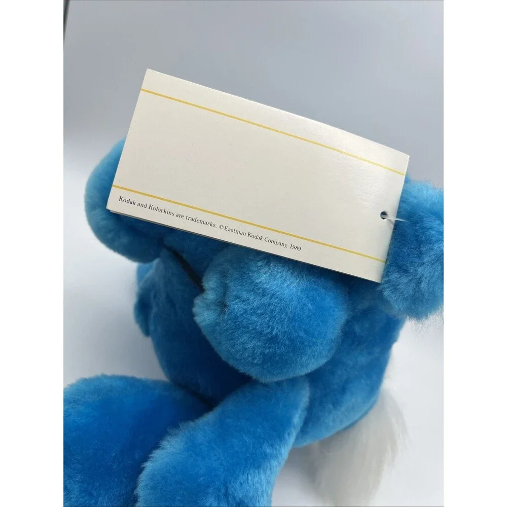 Kodak Kolorkins Cick blue plush vintage stuffed animal toy with tag, NWT